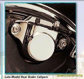 Chrome rear brake caliper fits softail fxr xl dyna late 87-99 w/ pads & hardware
