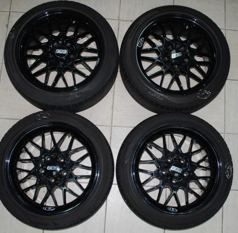 Bmw e36 used bbs set of 4 wheels, black rn004  5x120 