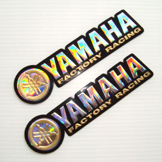 2pc. yamaha factory racing gold sticker die-cut foil emboss helmet motorcross