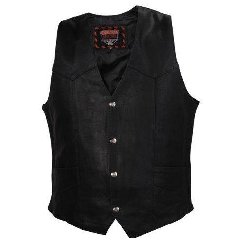 Interstate leather basic vest (black, x-large) 