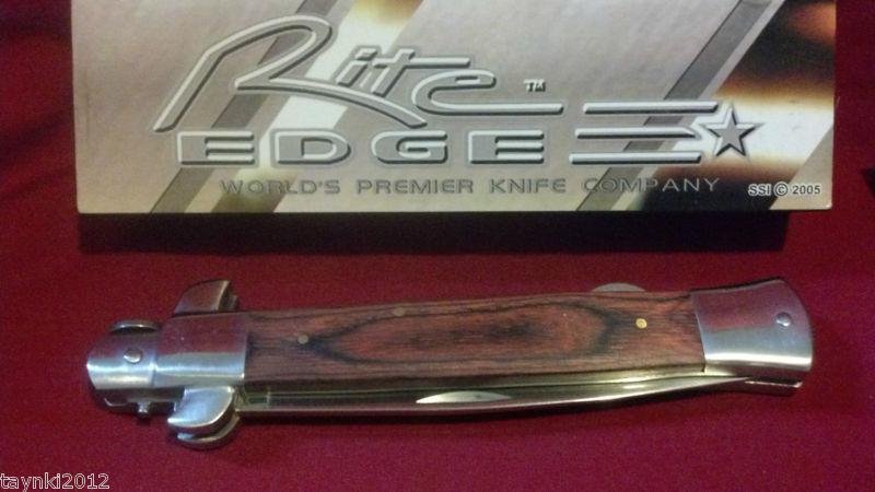 Rite edge knives folder knife stiletto 6" closed lockback stainless clip