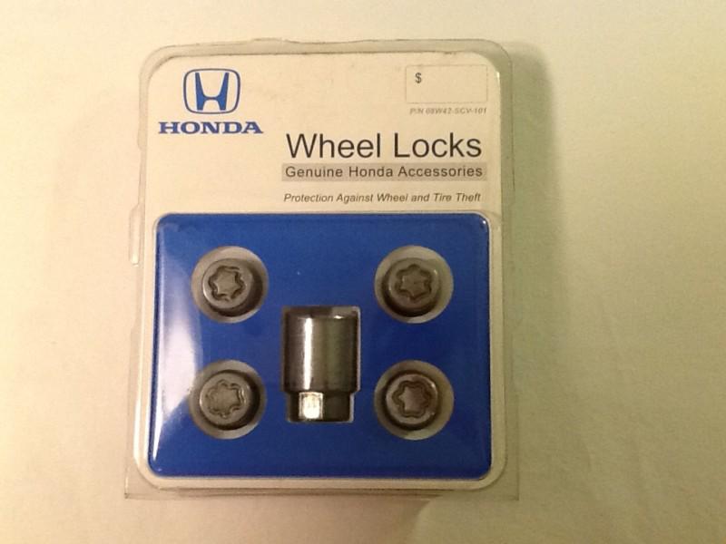 Honda genuine wheel locks 08w42-scv-101 oem set protect against tire theft