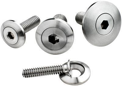 Billet spec fender bolts 1/4"-20 rh thread 11/16" washer dia stainless steel pr