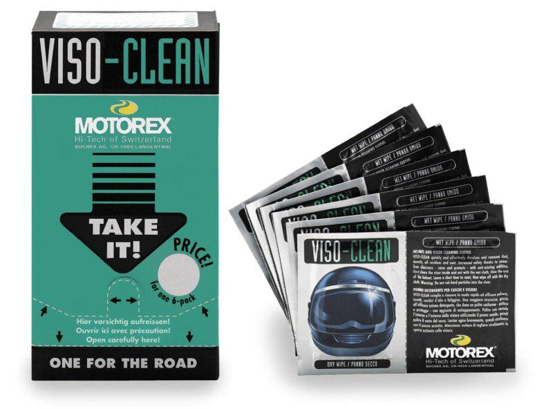 Motorex viso-clean pads pack of 6 helmet visor cleaner 3704-0015 defog
