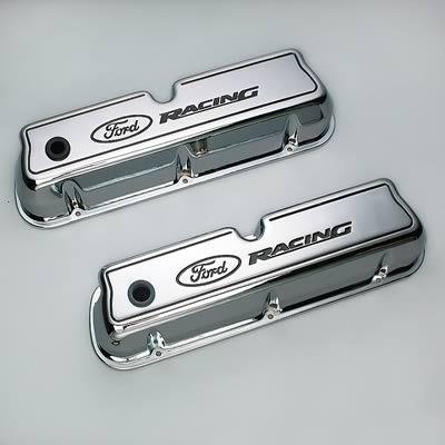 Ford racing chrome aluminum valve covers m-6582-r302