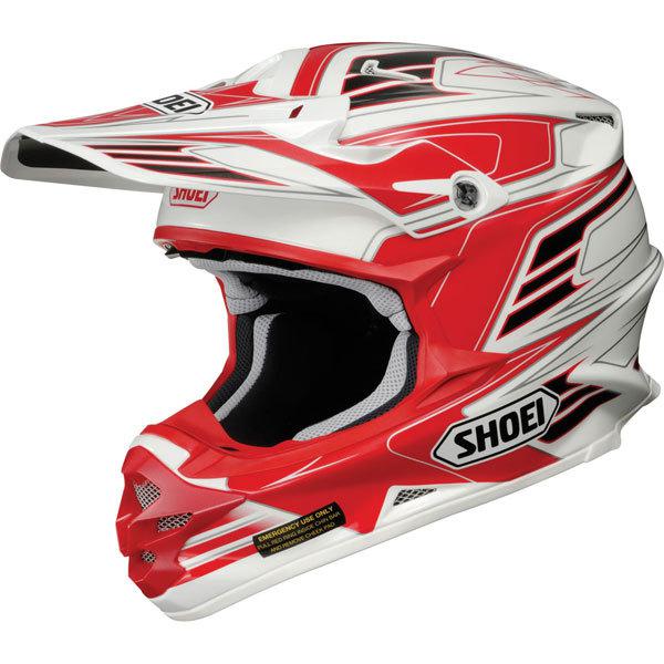 Red/white l shoei vfx-w werx helmet 2013 model