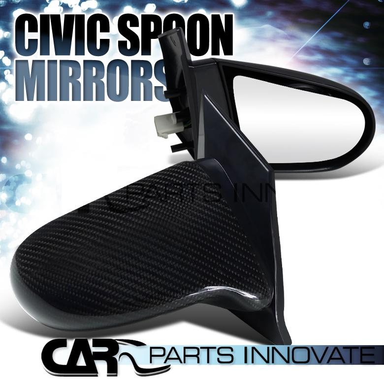 Honda 06-11 civic 2dr coupe spn style power side mirror carbon fiber