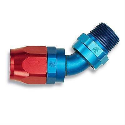 Russell full flow hose end -8 an swivel male threads 45 degree 612450