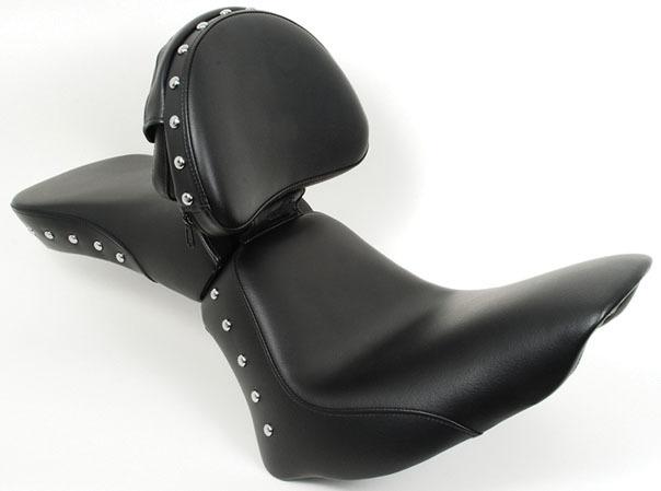 Saddlemen renegade seat with studs with backrest black for harley flstf fxst