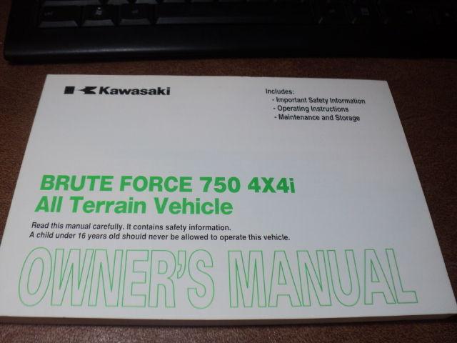 2007 kawasaki kvf750 kvf 750 brute force 4x4 owners manual nos oem pn 99987-1382
