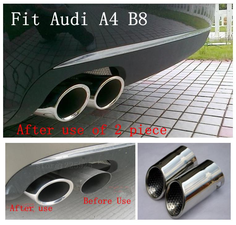 Stainless steel exhaust muffler tip for audi a4 b8 2.0 2009 2010 2011 2012 2013