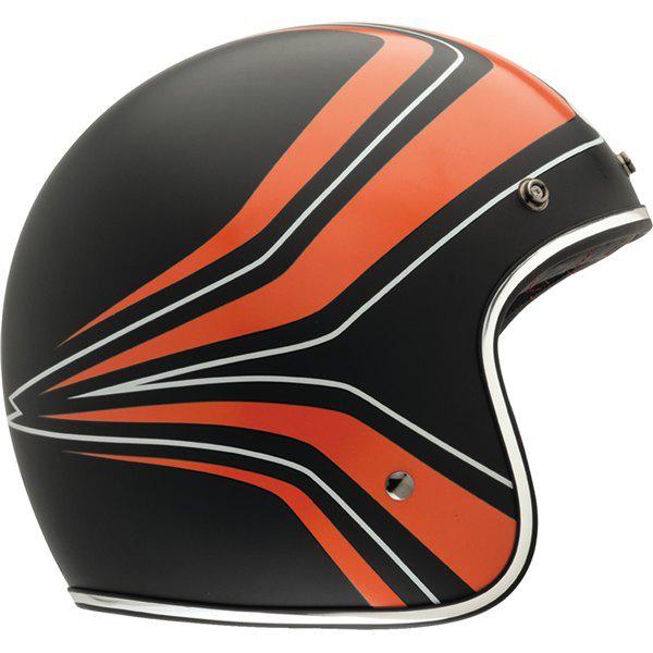 Orange m bell helmets custom 500 panel open face helmet