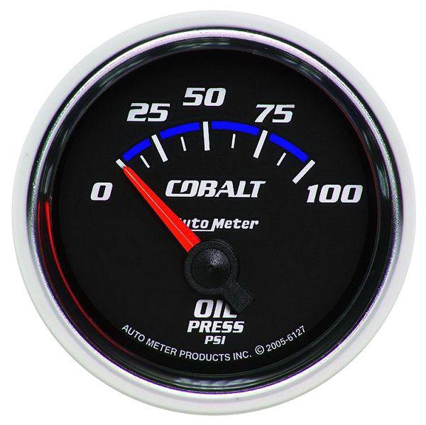 Auto meter 6127 cobalt 2 1/16" electric oil pressure gauge 0-100 psi
