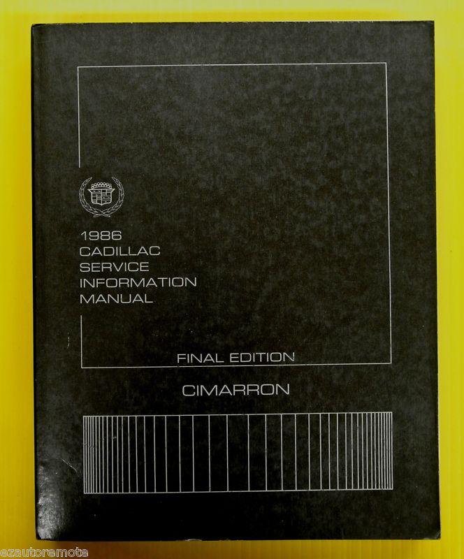 1986 cadillac cimarron original factory service repair manual oem part # h2310
