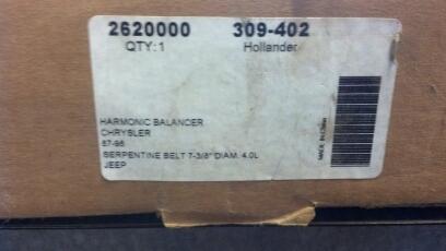 New harmonic balancer jeep 87-98 33002920
