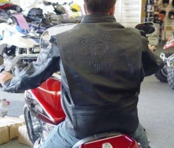 Boss hoss mens m black leather embossed motorcycle fitted jacket bomber biker 