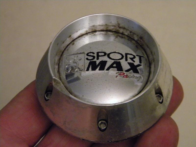 Sport max racing wheel center cap hubcap  machined/chrome/red cap 924