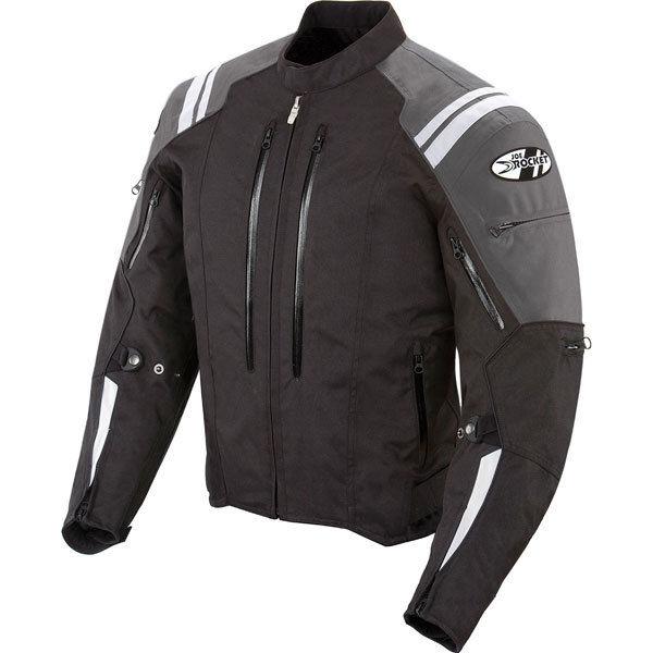 Black/grey l joe rocket atomic 4.0 textile jacket