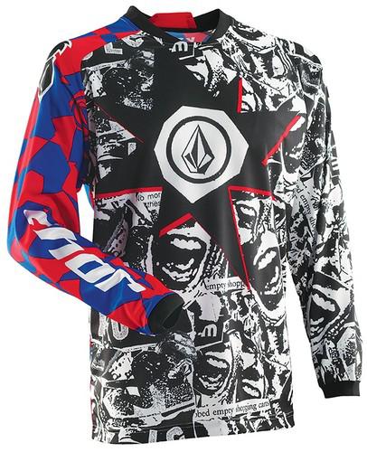 Thor phase volcom jersey red blue small new 2014