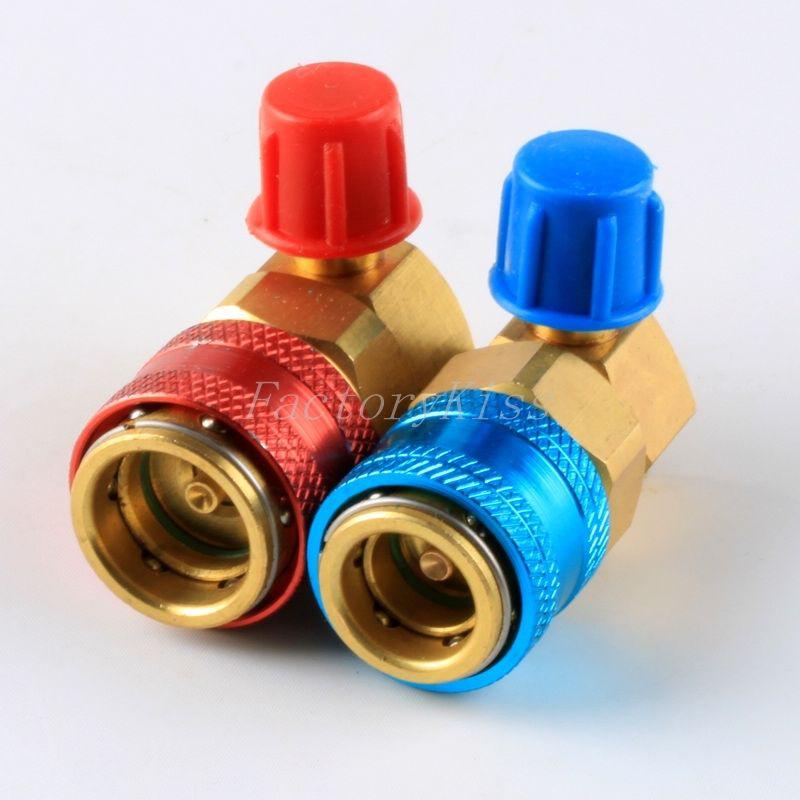 Gsl auto car high and low quick couplers connectors r134a adapter conversion set