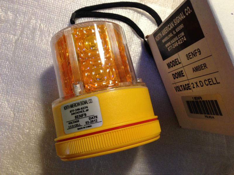 North american co.8enf9 led strobe safety amber light  magnetic mount+free ship 