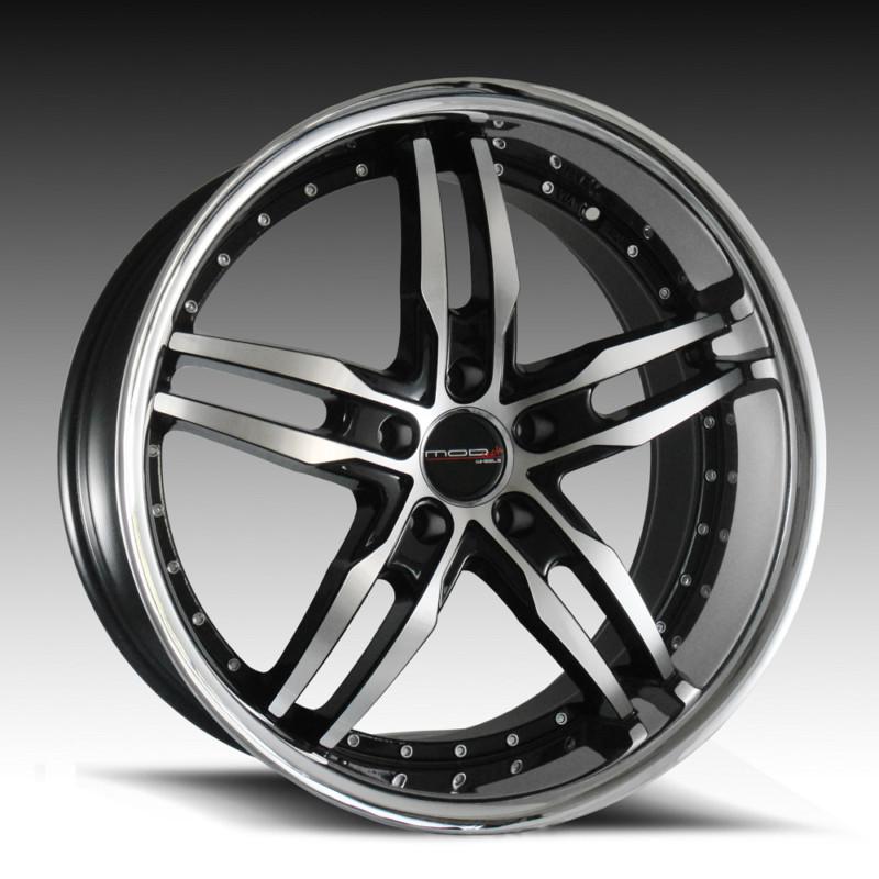20" mod-tech 509 staggered wheels 5x120 +40 / +35 chrome ss lip / machined face