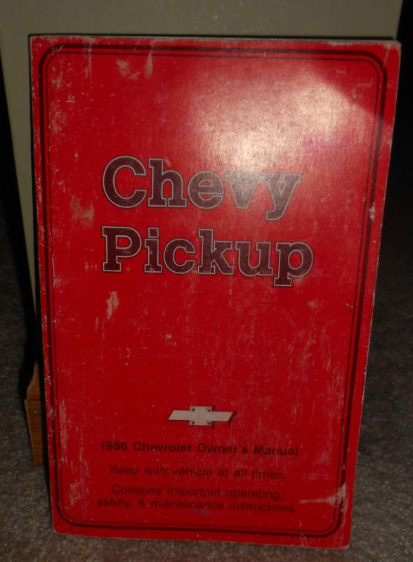 1986 chevrolet pickup owners manual