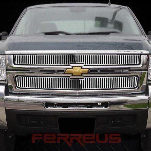 Chevy silverado hd 2500 3500 07-10 vertical billet stainless grill add-on