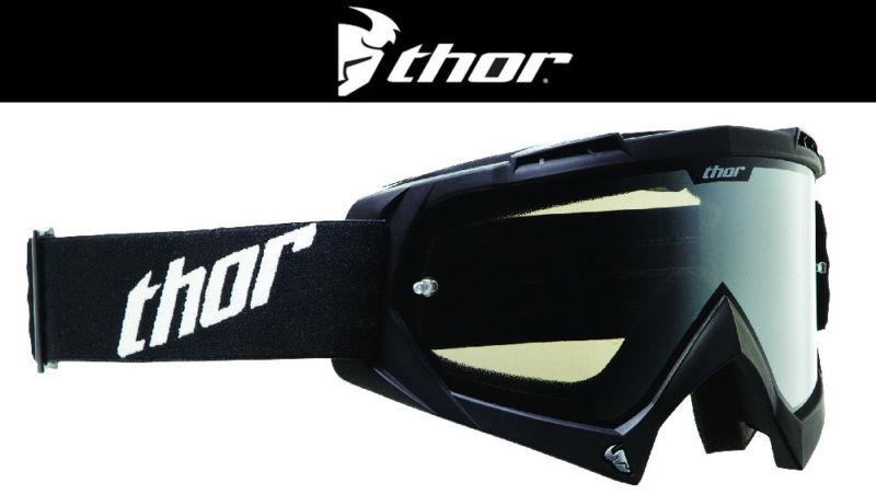 Thor enemy sand solid black dirt bike goggles motocross mx atv gogges googles 14