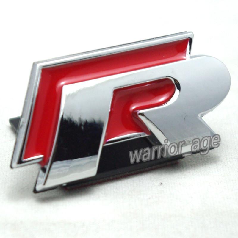 Rline sport emblem front grille badge decal red for vw golf jetta passat polo cc