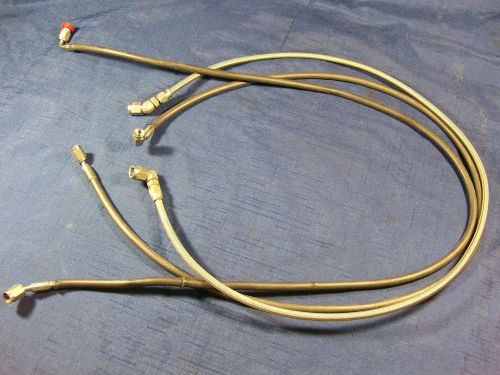Nascar lot of 3 stainless steel braided brake lines with sleeves an-3