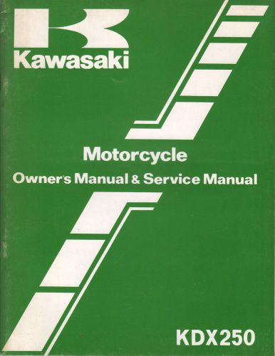 1983 kawasaki motorcycle kdx250 owner&#039;s service manual p/n 99920-1215-01 (574)