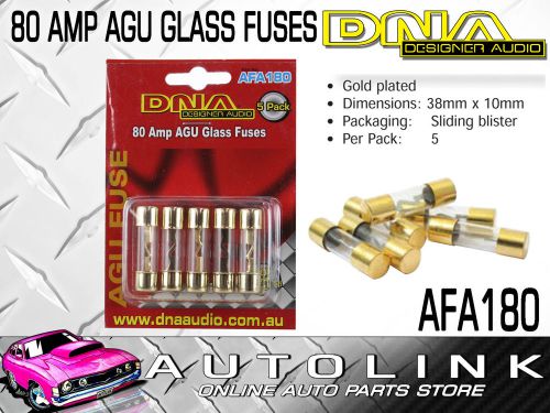 Dna agu gold fuses 80 amp 5 pack - high quality gold plated ( afa180 )