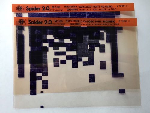 Nos alfa romeo spider 1986 oem dealer parts manual microfiche set