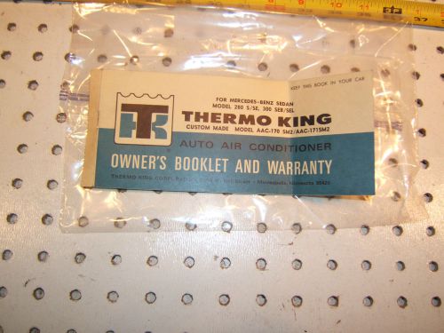 Mercedes w108,109 thermo king ac system rare owner&#039;s booklet and warranty ,3-68