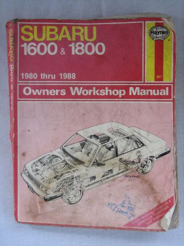 Hayes owners workshop manual no. 681 subaru 1600 &amp; 1800 1980 thru 1988