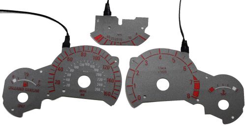 160mph glow gauge overlay titanium reverse indiglo dash kit for 95-00 bmw m3