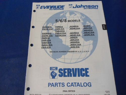 1991 omc evinrude/johnson parts catalog, 5/6/8 models