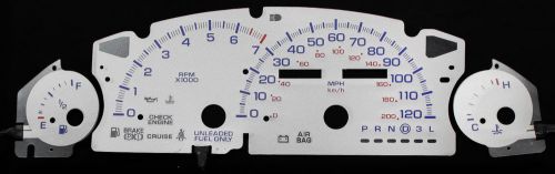 120mph glow gauge silver reverse face with blue red for 93-97 chrysler concorde
