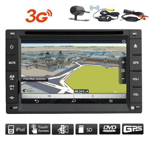 3g car radio 6.2&#034; touch screen dvd player double din universal stereo aux+camera