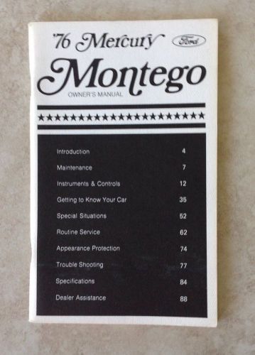 1976 mercury montego owners manual