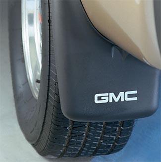 Gm # 12495825 splash guards rear molded set black w/ gmc logo new warranty oem