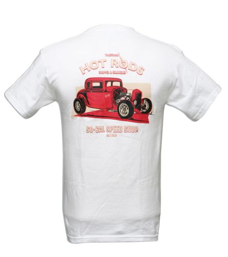 Xl so cal 5 window coupe t-shirt white hot rat rod street custom chopped