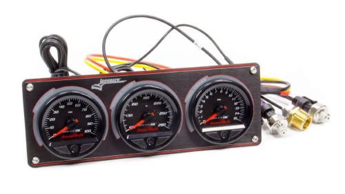 Longacre racing product 44463 accutech smi stepper aluminum 3 gauge panel analog