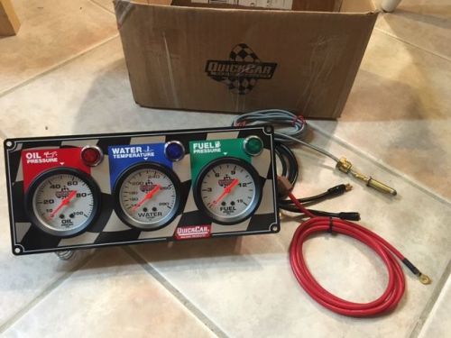 Quick car racing products gauge panel set, fuel, oil, water temp