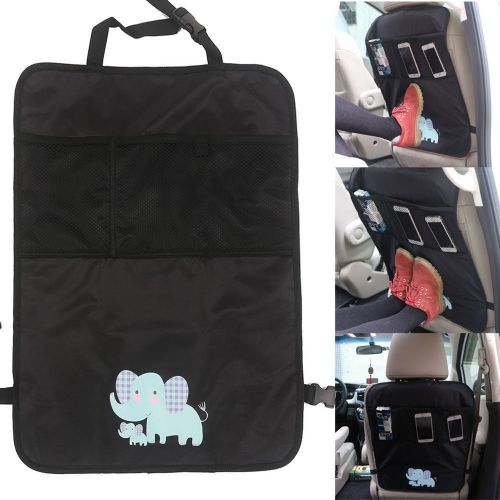 Faddish kids child car seat kick mat back cover+net pocket organizer storage bag