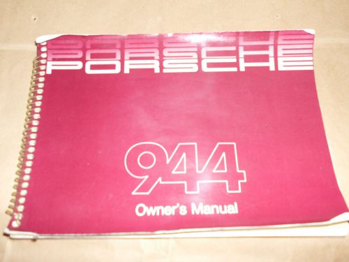 1985-86 authentic porsche owners manual 944 - edition 8586/2 english