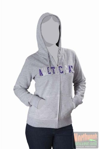 Arctic cat women&#039;s full zip hoodie / sweatshirt - light grey 5253-56*