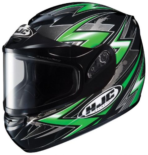 Hjc cs-r2 xs thunder green dual lens snowmobile snow csr2 helmet extra-small