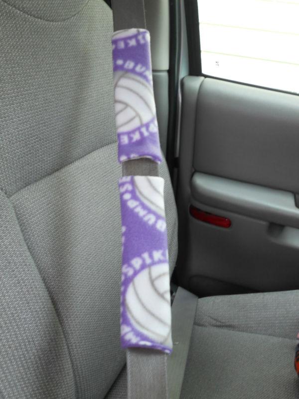 Handmade volleyball print  fleece seat belt strap covers